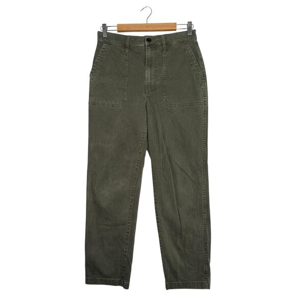 Madewell Pants - Madewell Pants Womens 28 Green High Rise Straight Utility Pocket Casual Stretch